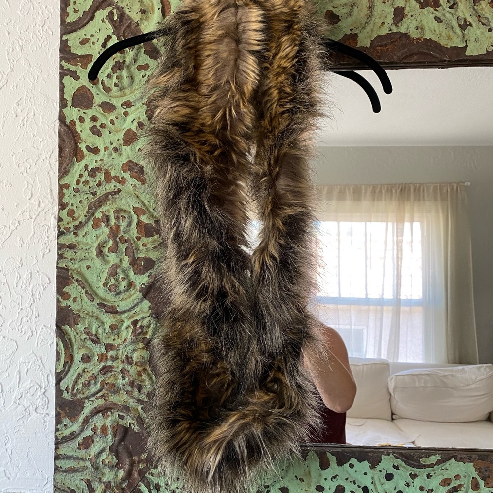 Faux fur infinity scarf